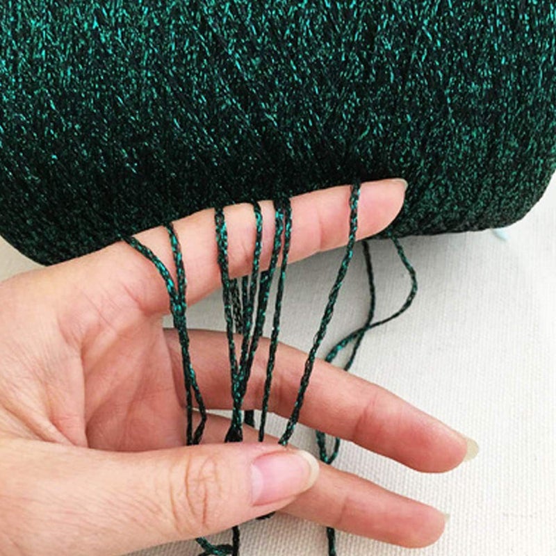 Clisil 100g DIY Dark Green Lurex Thread Shining Glitter Sparkle Metal Yarn for Crochet Knitting Sweater Scarf Bag Accessory - Image 1